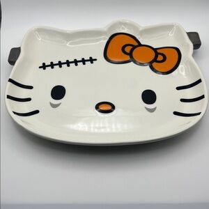 Hello Kitty Ceramic Plate - White and Orange Bow #2